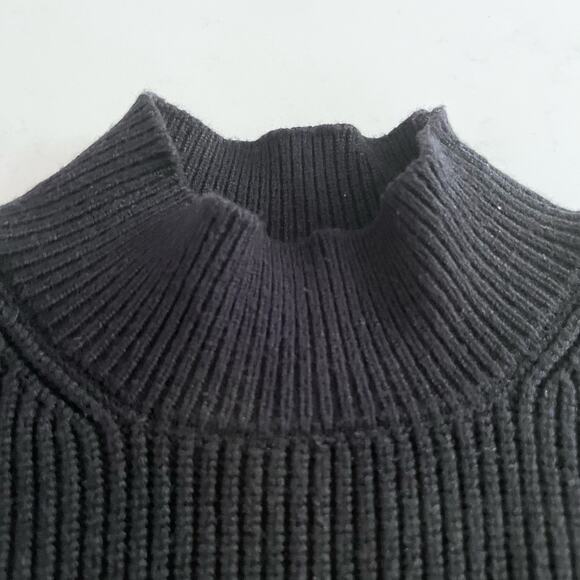 ZARA High Neck Black Sweater Large - Picture 2 of 8